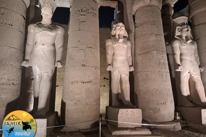 a group of stone statues
